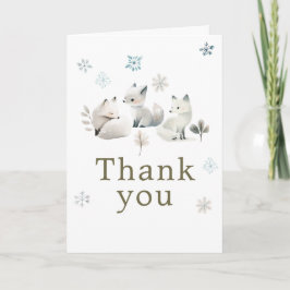 Cute Winter Arctic Wolf Birthday Party Tack Kort