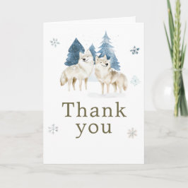 Cute Winter Arctic Wolf Birthday Party Tack Kort