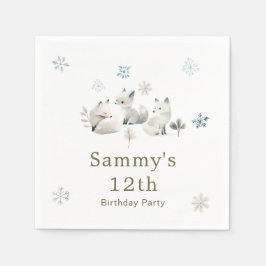 Cute Winter Arktis Varg Födelsedagsfest Pappersservett