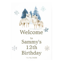 Cute Winter Arktis Varg Födelsedagsfest