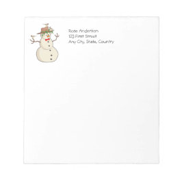 Cute Winter Birds med Snögubbe jul Chickadee Anteckningsblock