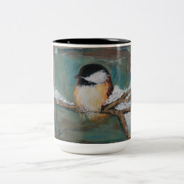 Cute Winter Black Caps Chickadee Mugg
