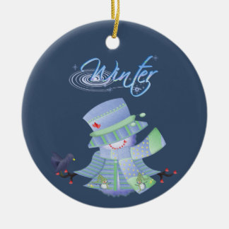 Cute Winter Blues Julgransprydnad Keramik