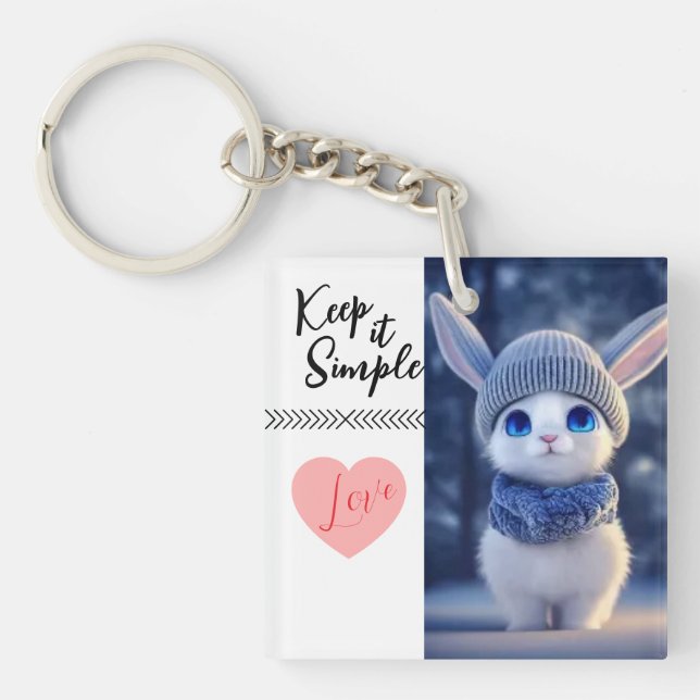 Cute Winter Bunny Keychain (Framsidan)