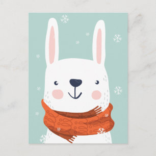 Cute Winter Bunny vykort