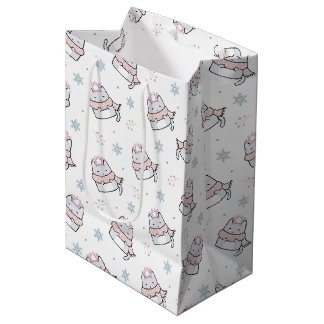 Cute Winter Cat Mönster med Scarves och snöflake