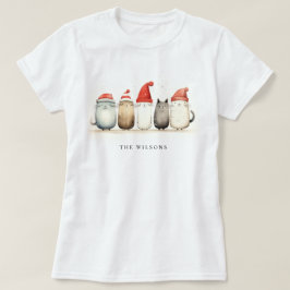 Cute Winter Cats Sweater Hårig & Bright jul T Shirt