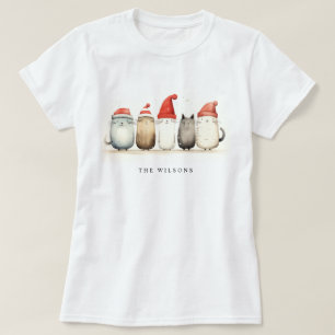 Cute Winter Cats Sweater Hårig & Bright jul T Shirt