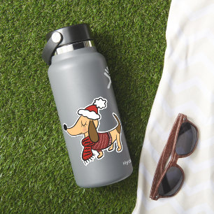 Cute Winter Dachshund Vinyl Stickers Klistermärken