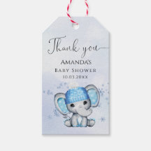 Cute Winter Elephant Baby Shower Tack Gift Ta