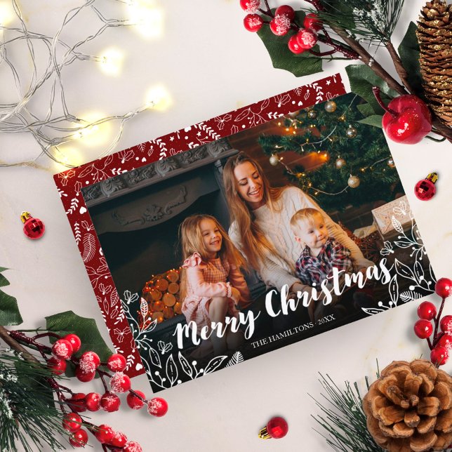 Cute Winter Foliage Photo God jul Inbjudningar (Skapare uppladdad)