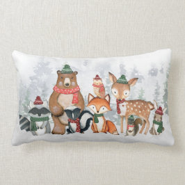 Cute Winter Forest Animals Woodland Baby Nursery Lumbarkudde