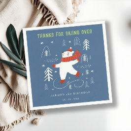 Cute Winter Forest Bear Ski alla åldrar Pappersservett