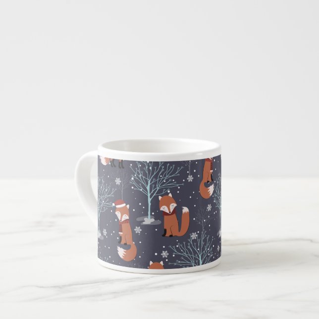 Cute Winter Fox Espressomugg (Framsida vänster)