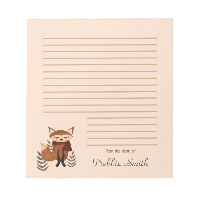 Cute Winter Fox Notepad Anteckningsblock (Framsida)