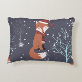 Cute Winter Fox Prydnadskudde