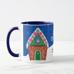 Cute Winter Gingerbröd House jul Mugg