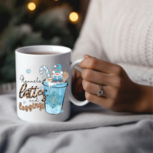 Cute Winter Gnome Flannels Lattes Leggings Kaffemugg