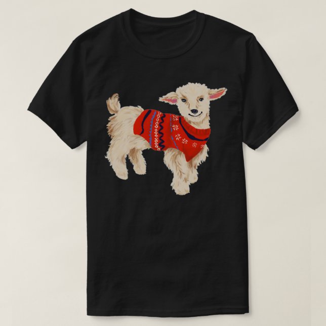 Cute Winter Goat i en sötare  T Shirt (Design framsida)