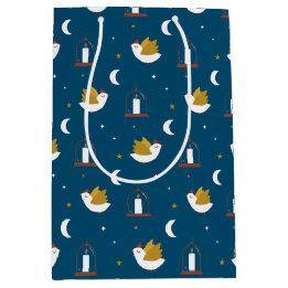 Cute Winter Helgdag Dove & Lantern Blue