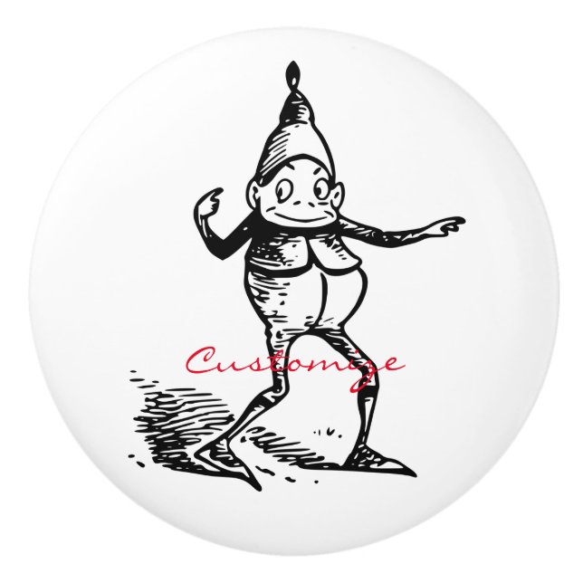 Cute Winter Helgdag Elf Gnome Thunder_Cove Knopp (Framsidan)