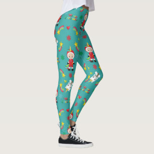 Cute Winter Helgdag Rainbow Unicorn jul Leggings