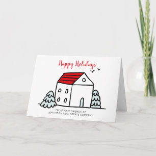 Cute Winter House Real Gods Helgkort