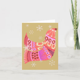 Cute Winter Hygge Bird BLANK-gratulationskort Tack Kort