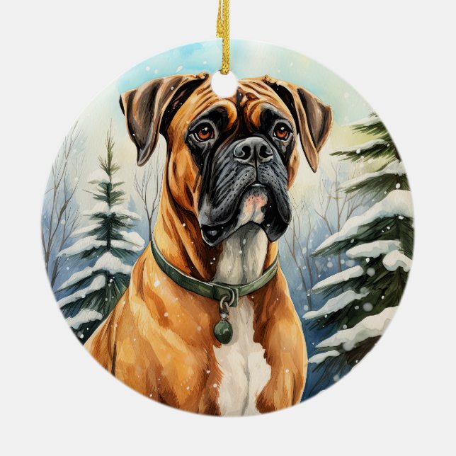 Cute Winter-julboxare Julgransprydnad Keramik (Baksidan)