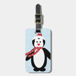 Cute Winter-julpenguin Bagagebricka
