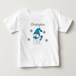 Cute Winter Little Snögubbe Snöflingor Pojke T Shirt