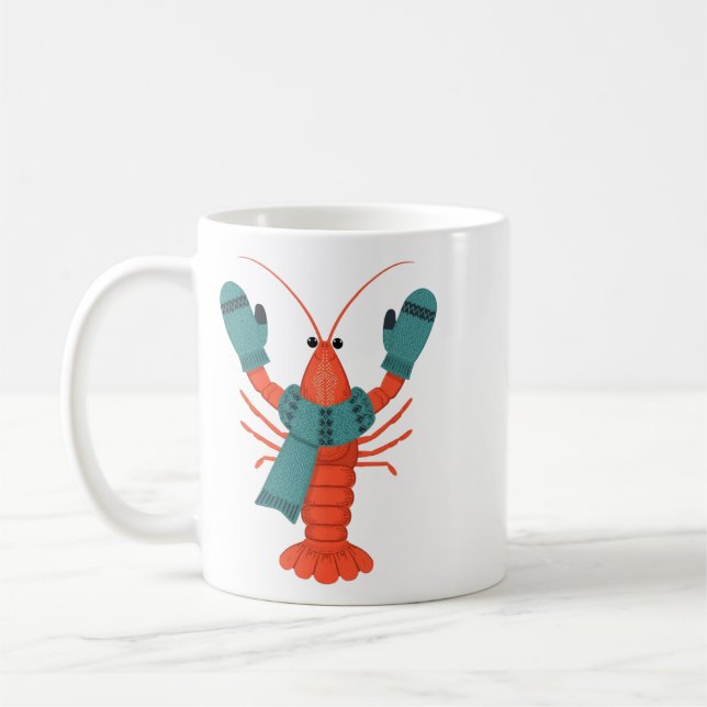 Cute Winter Lobster Holiday Kaffemugg (Vänster)