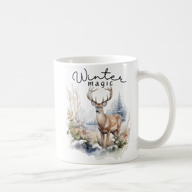 Cute Winter Magic/Hjort Kaffemugg (Höger)
