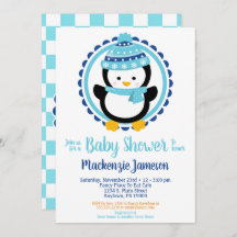 Cute Winter Penguin Baby Shower