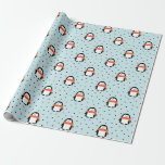 Cute Winter Penguin-julafton Papper Presentpapper<br><div class="desc">En söt penguin med en röd halsduk på blå bakgrund dekorerar denna pappra julomslutning. En enkel,  roligt mönster för ert Helgdag. Finns i andra färg. Designad för dig av Blackberry Boulevard.</div>