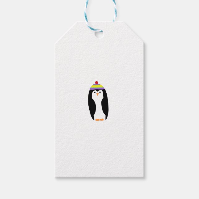 CUTE WINTER PENGUIN PRESENTETIKETT (Framsidan)