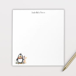 Cute Winter Penguin Sketch Illustration Anteckningsblock