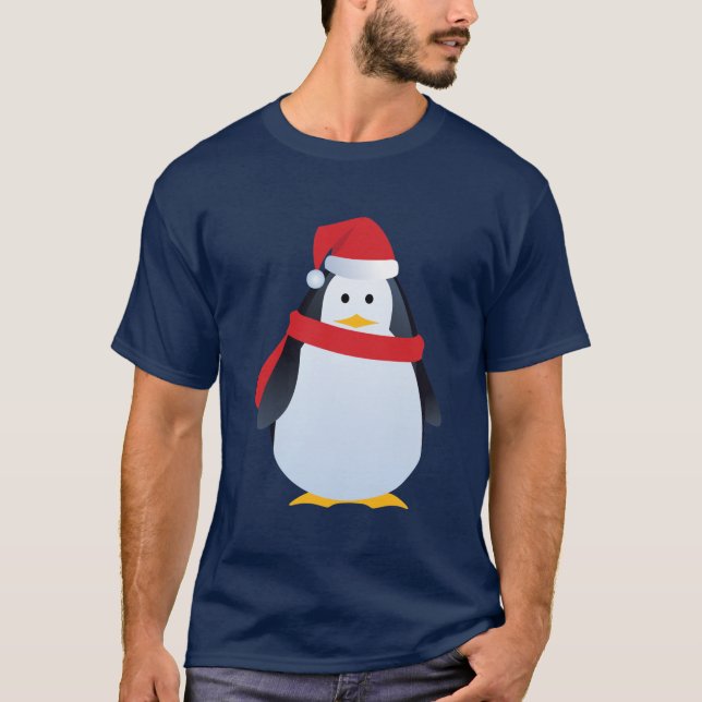 Cute Winter Penguin T Shirt (Framsida)