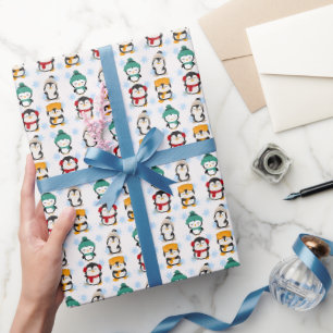Cute Winter Penguin Wrapping Papper Presentpapper