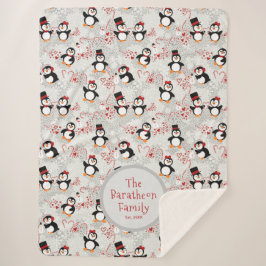 Cute Winter Penguins Personlig Family Namn