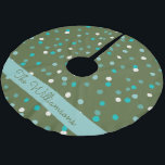 Cute Winter Polka dots Spots Grönt Personlig Julgransmatta Borstad Polyester<br><div class="desc">Personlig Cute Winter Polka dots Spots in Grönt and Teal Julgran Skirt</div>