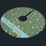 Cute Winter Polka dots Spots Grönt Personlig Julgransmatta Borstad Polyester<br><div class="desc">Personlig Cute Winter Polka dots Spots in Grönt and Teal Julgran Skirt</div>