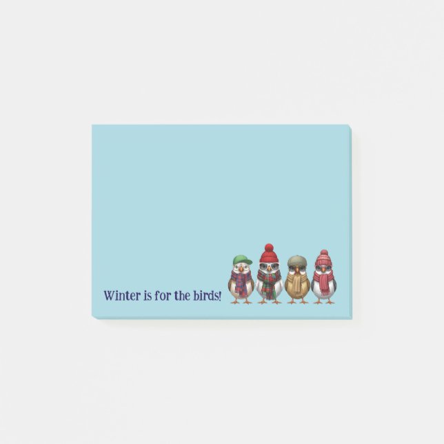 Cute Winter Post It Notes | Winter Birds  Post-it Block (Framsida)