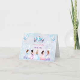 Cute Winter Princess Royal Birthday Girl Tack Kort