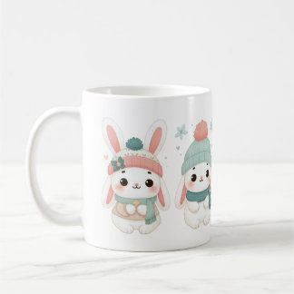 Cute Winter Rabbit Kaffemugg