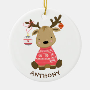 Cute Winter Reindeer jul Ornament