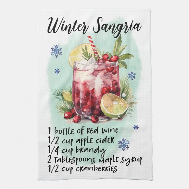 Cute Winter Sangria jul Drink Recipe Kökshandduk (Vertikal)