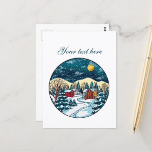 Cute Winter-scen, anpassade Vykort