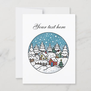 Cute Winter-scen, anpassade Vykort