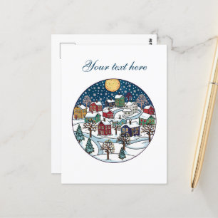 Cute Winter-scen, anpassade Vykort